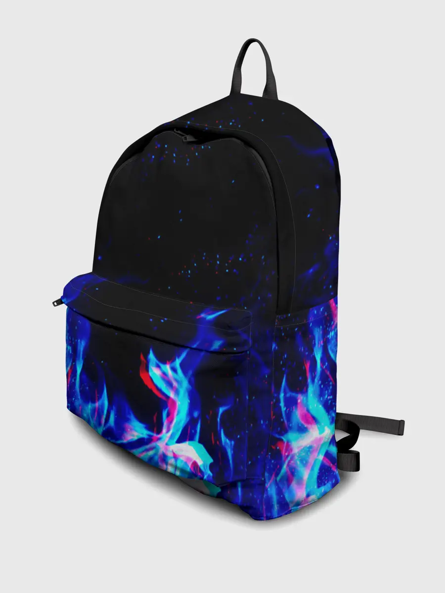 Рюкзак джинсовый / СИНИЙ ОГОНЬ ГЛИТЧ | BLUE FIRE GLITCH