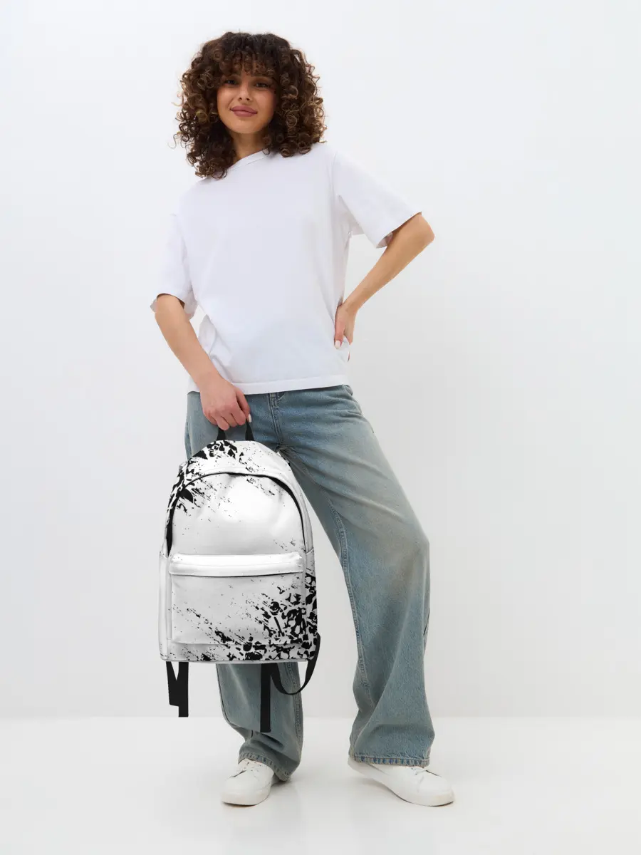 Рюкзак джинсовый / БЕЛЫЕ ЧЕРЕПА | WHITE SKULLS