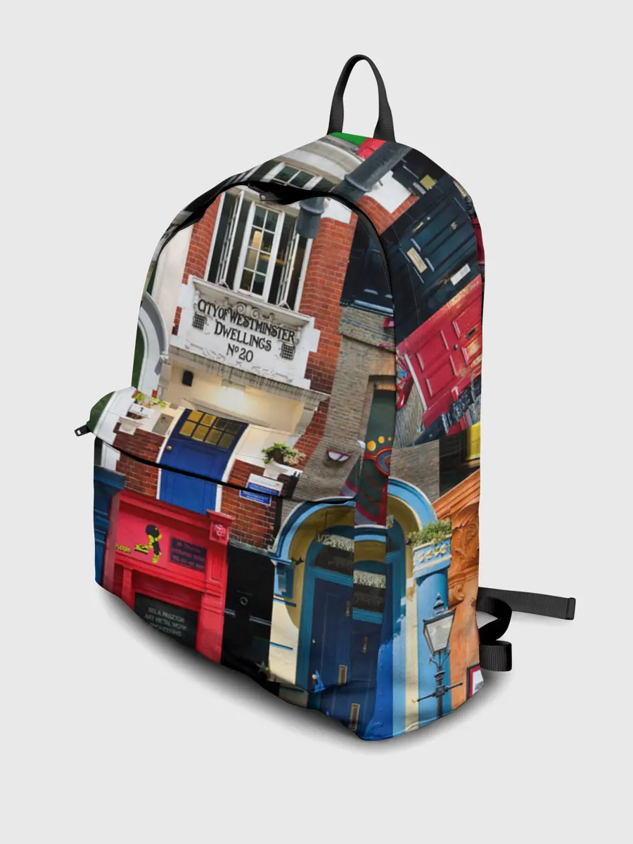 Рюкзак джинсовый / London doors цифровой коллаж