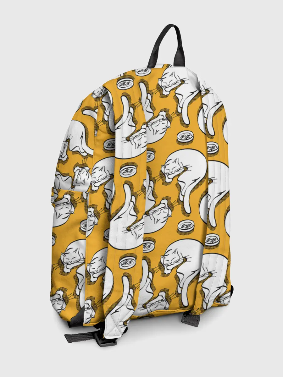 Рюкзак джинсовый / Белая кошка и корм