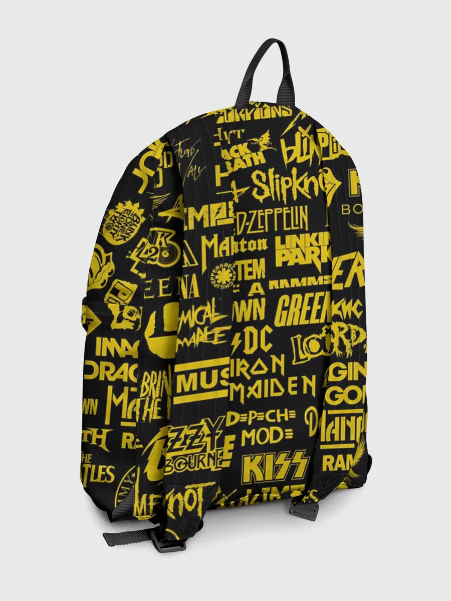 Рюкзак джинсовый / Логотипы рок групп GOLD