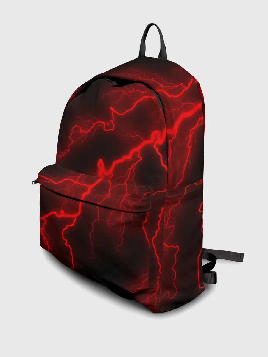 Рюкзак джинсовый / МОЛНИЯ RED NEON