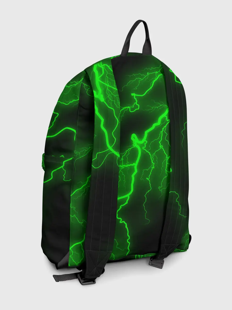 Рюкзак джинсовый / МОЛНИЯ GREEN NEON