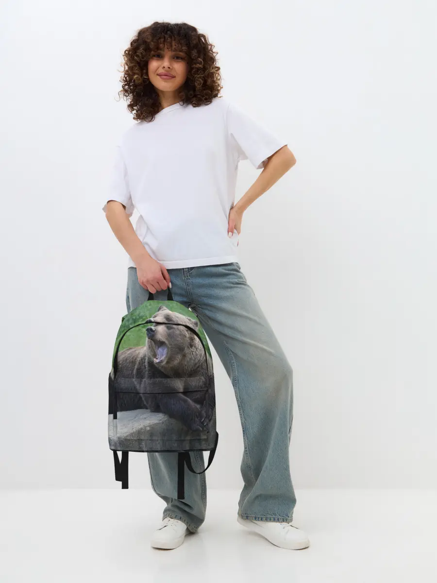 Рюкзак джинсовый / Медведь