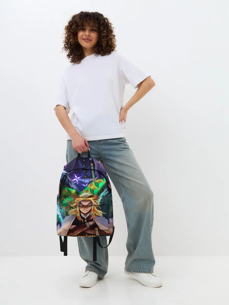 Рюкзак джинсовый / KIMETSU NO YAIBA вместе