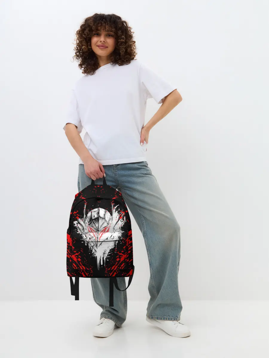 Рюкзак джинсовый / Берсерк маска белая