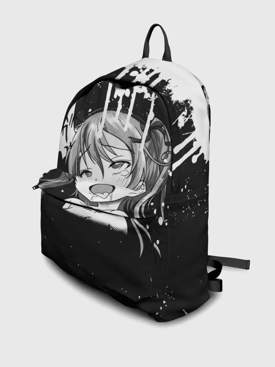 Рюкзак джинсовый / Ахегао лицо чб