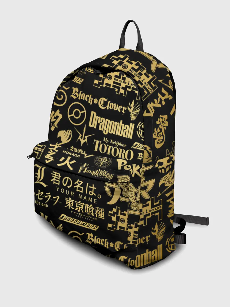 Рюкзак джинсовый / ЛОГОТИПЫ АНИМЕ GOLD