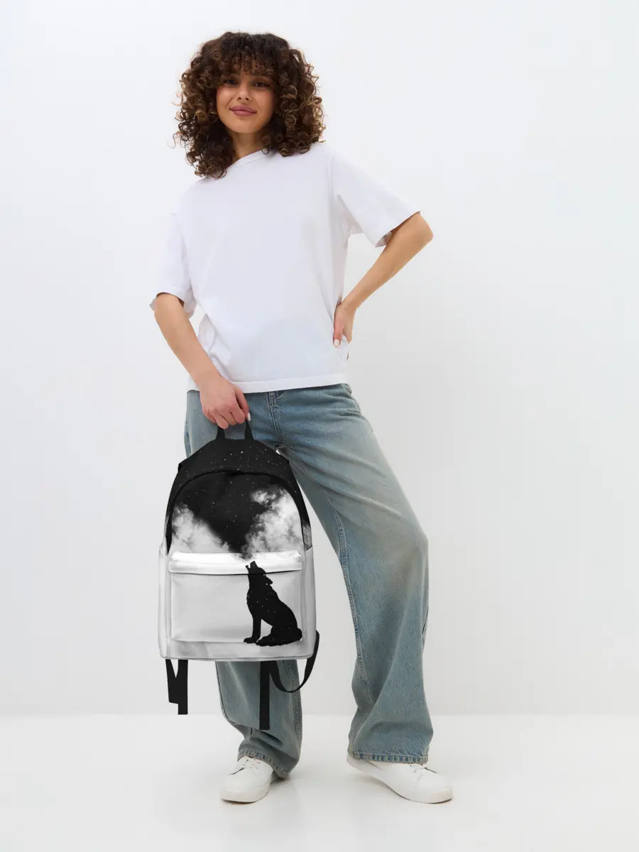 Рюкзак джинсовый / Galaxy wolf