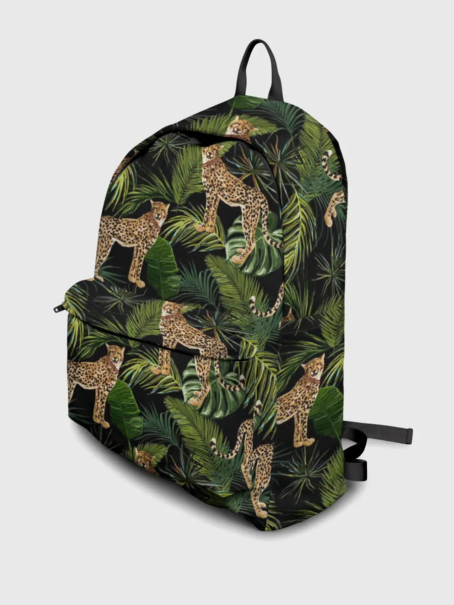 Рюкзак джинсовый / Леопарды на ветках