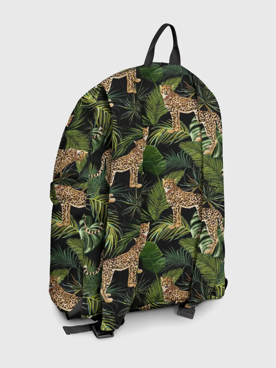 Рюкзак джинсовый / Леопарды на ветках