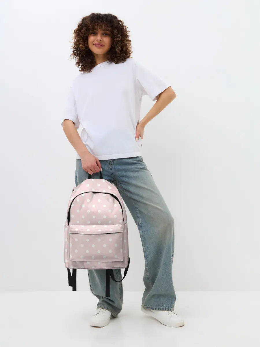 Рюкзак джинсовый / мелкий горох