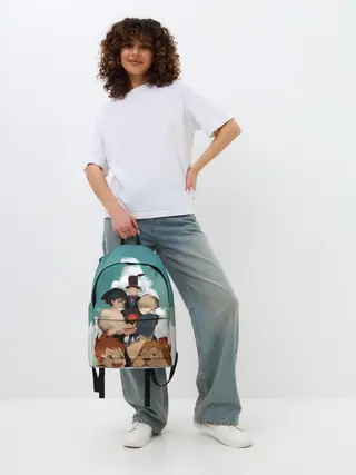 Рюкзак джинсовый / Хаул, Софи, Кальцифер и другие