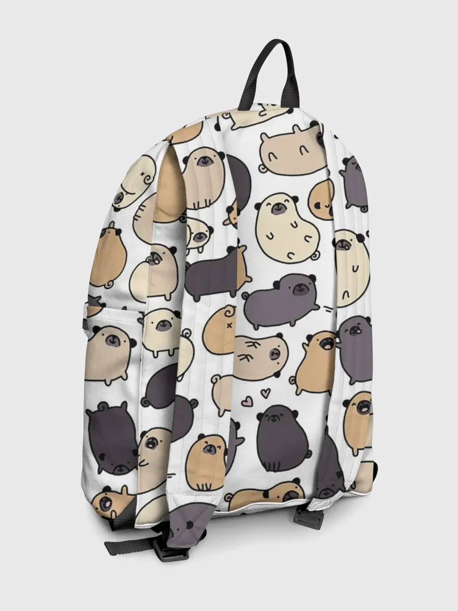 Рюкзак джинсовый / Милые мопсы