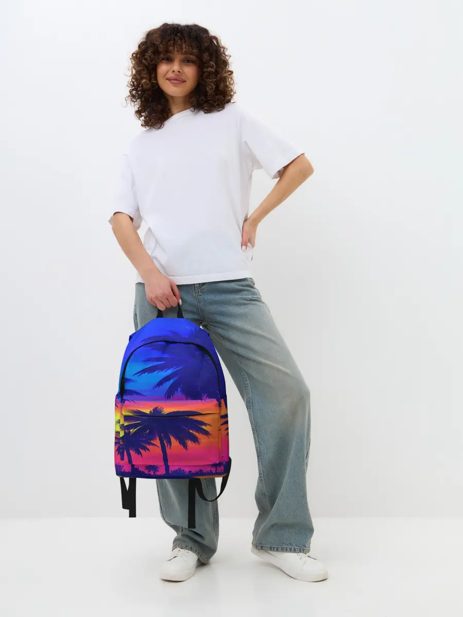 Рюкзак джинсовый / ТРОПИКИ НЕОН