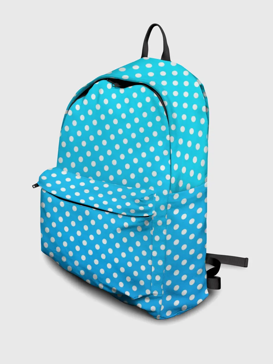 Рюкзак джинсовый / Белые кружки