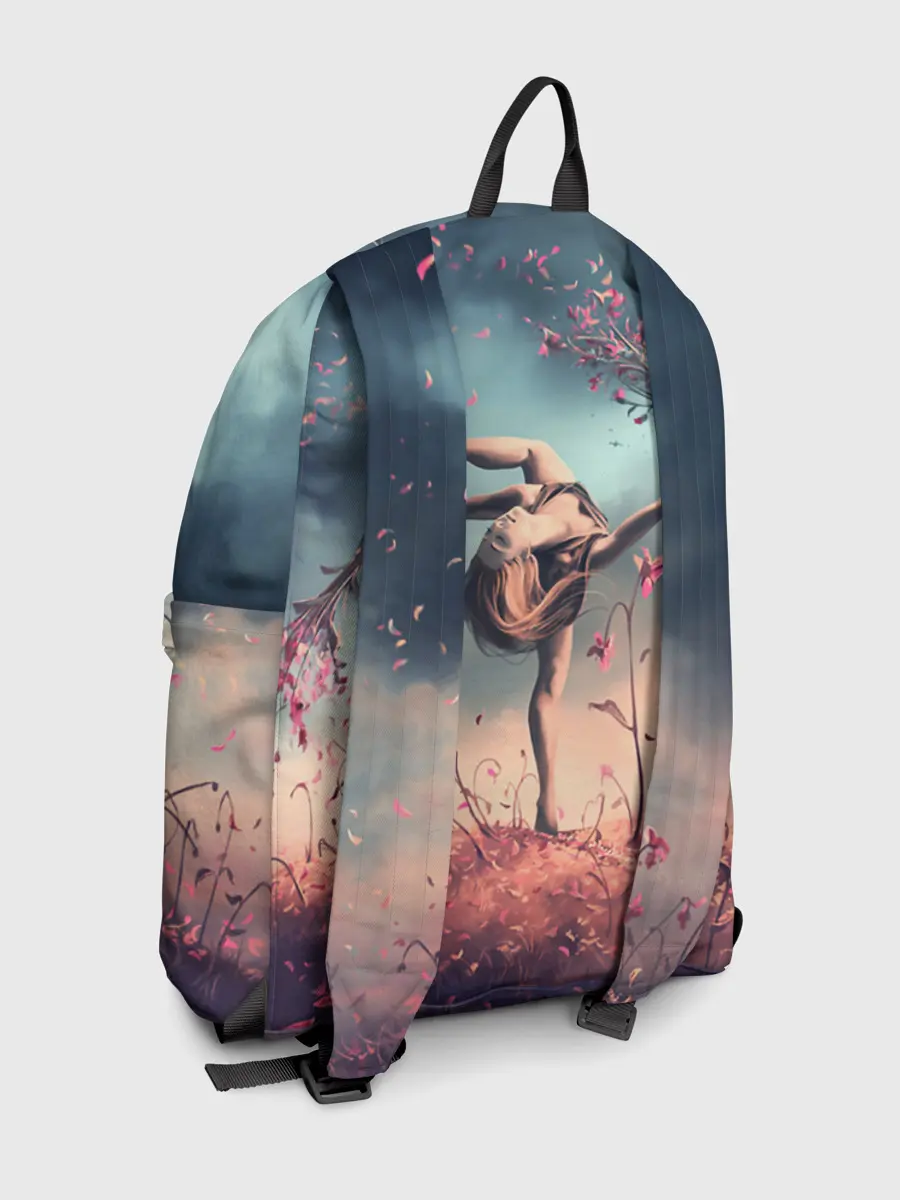 Рюкзак джинсовый / Танцующая с цветами ведьма