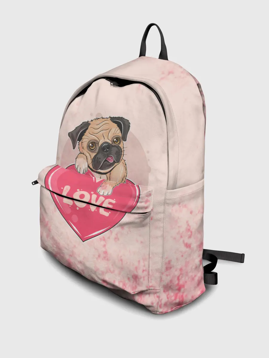Рюкзак джинсовый / Love Pug | Люблю мопса
