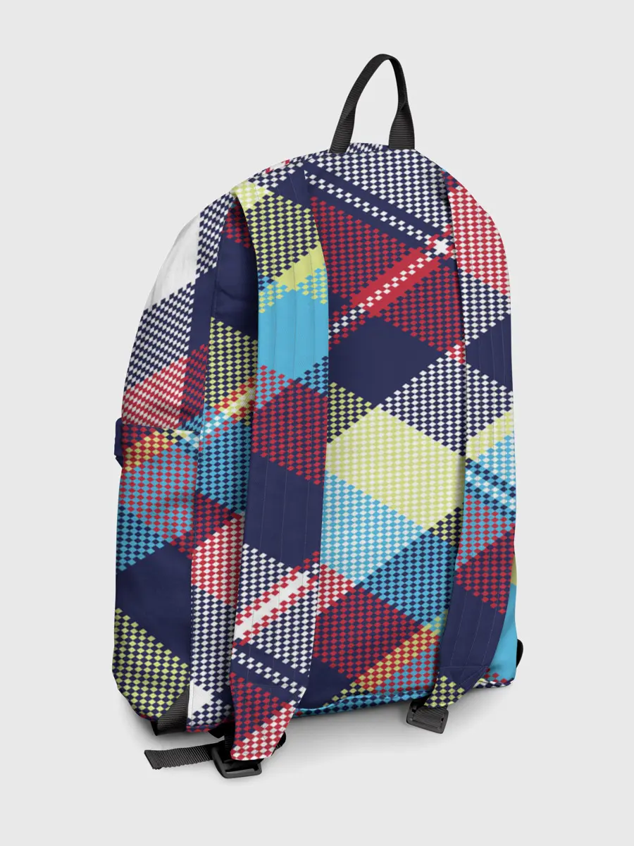 Рюкзак джинсовый / Клетка / Текстура в клетку #2