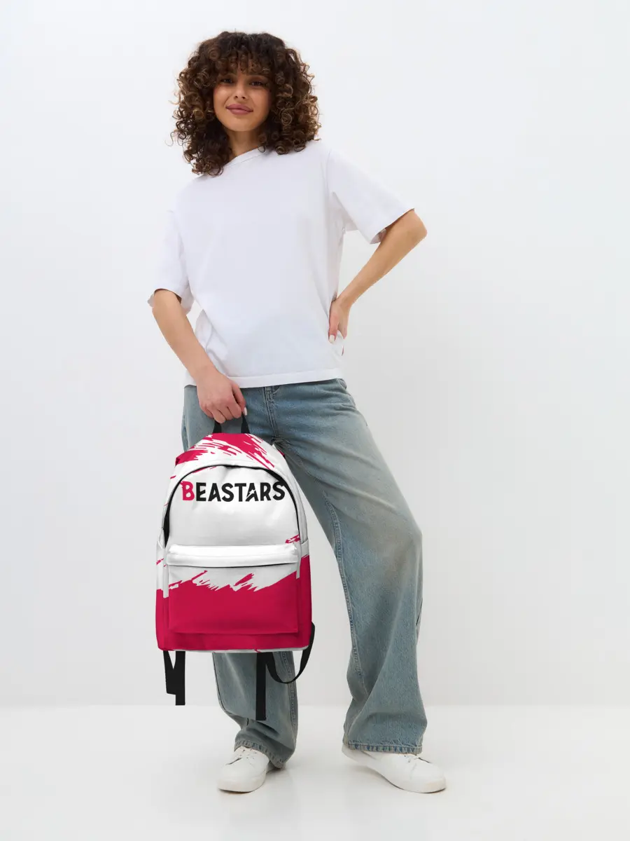 Рюкзак джинсовый / Beastars белые линии