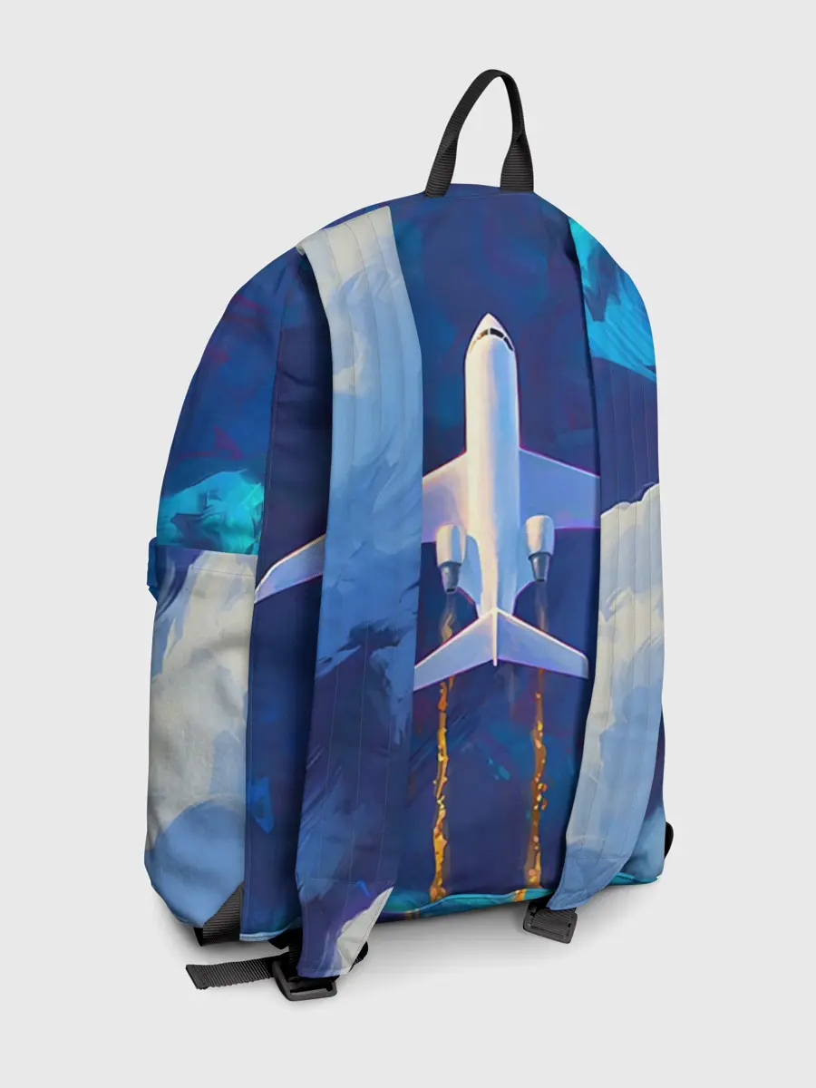 Рюкзак джинсовый / Самолёт на небе