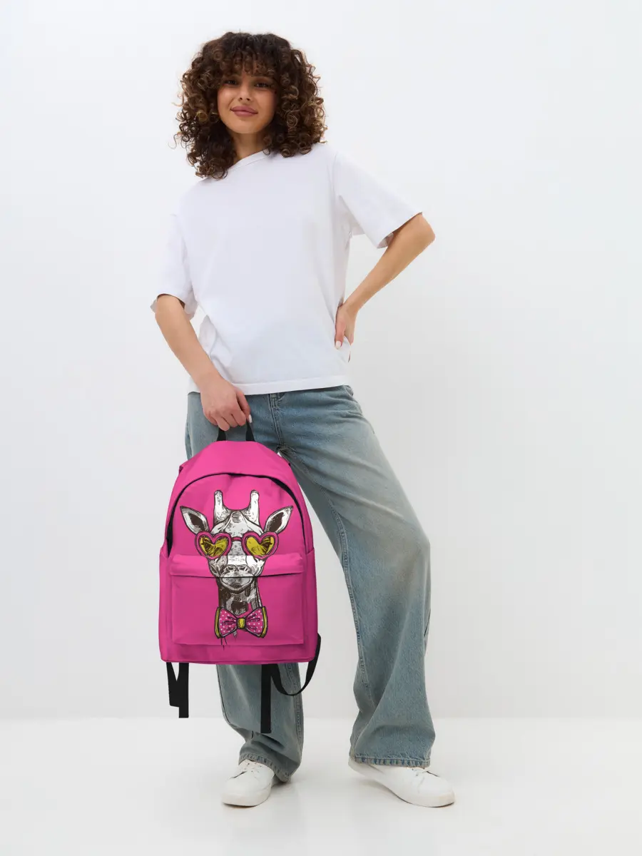 Рюкзак джинсовый / жираф в очках