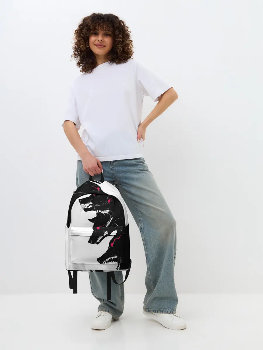 Рюкзак джинсовый / Волки