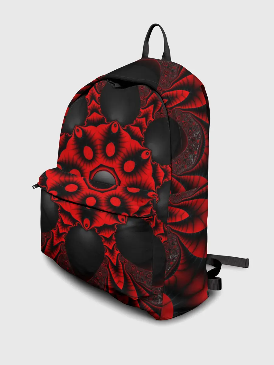 Рюкзак джинсовый / Красный цветок