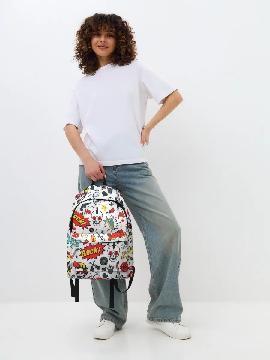 Рюкзак джинсовый / Я ЛЮБЛЮ РОК