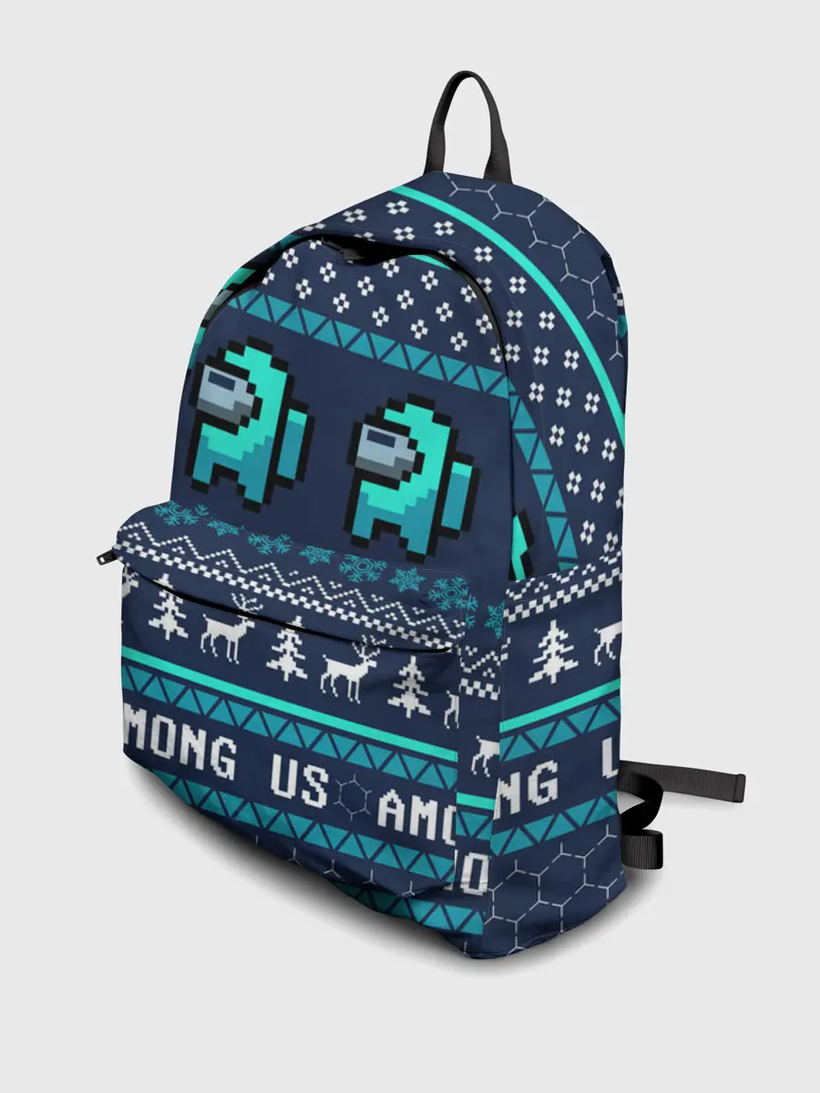 Рюкзак джинсовый / AMONG US НОВОГОДНИЙ.
