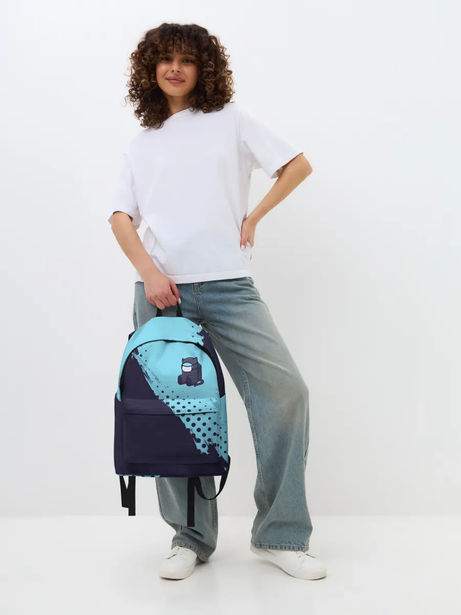 Рюкзак джинсовый / AMONG US - Черный Котик