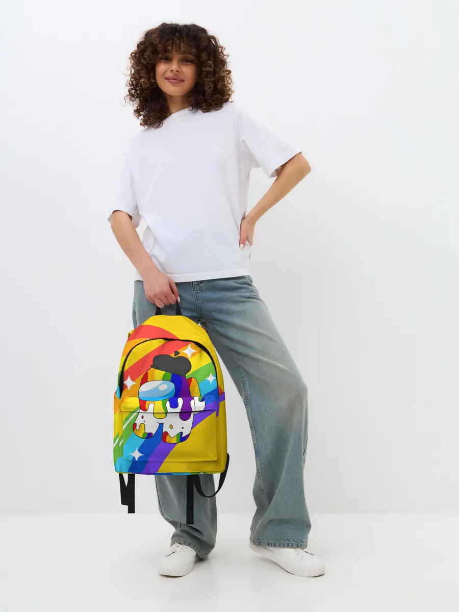 Рюкзак джинсовый / AMONG US - Радужный