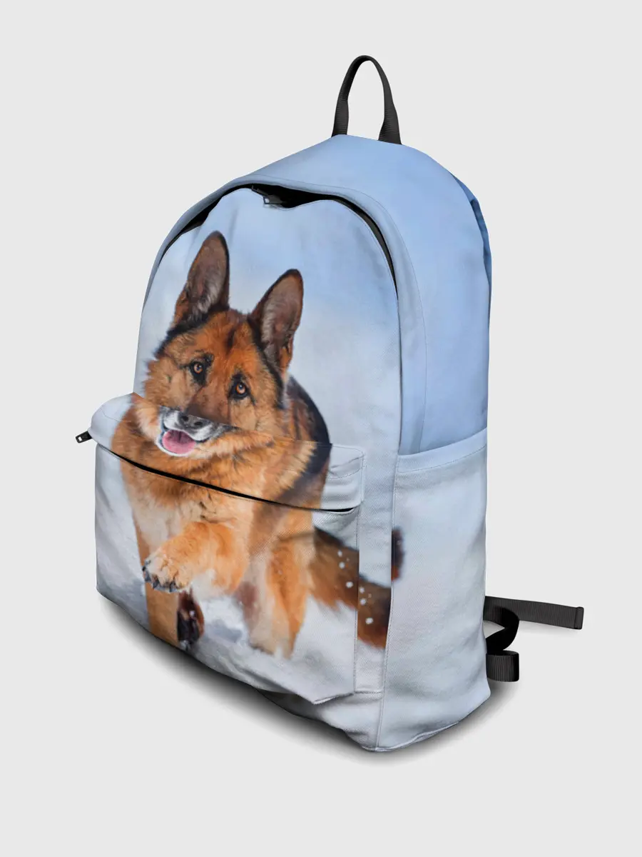 Рюкзак джинсовый / Овчарка и снег