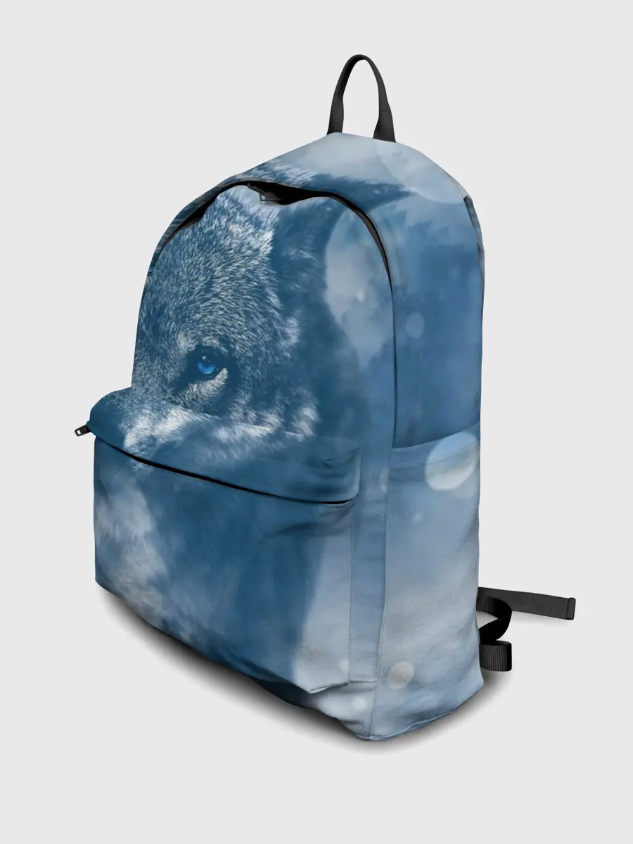 Рюкзак джинсовый / Красивый волк