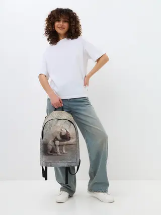 Рюкзак джинсовый / Бойцовый бультерьер