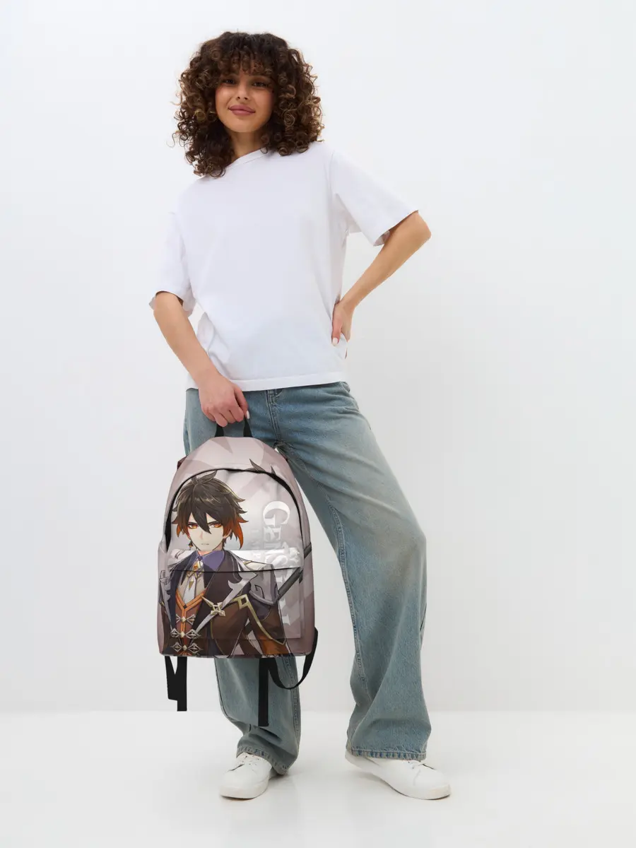 Рюкзак джинсовый / GENSHIN IMPACT, ЧЖУН ЛИ
