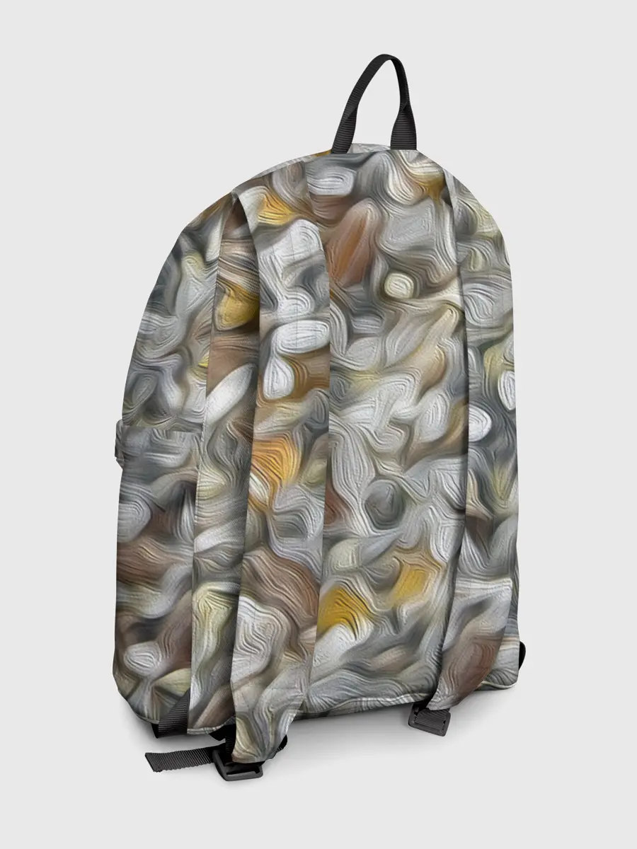 Рюкзак джинсовый / желто-серый каменный узор