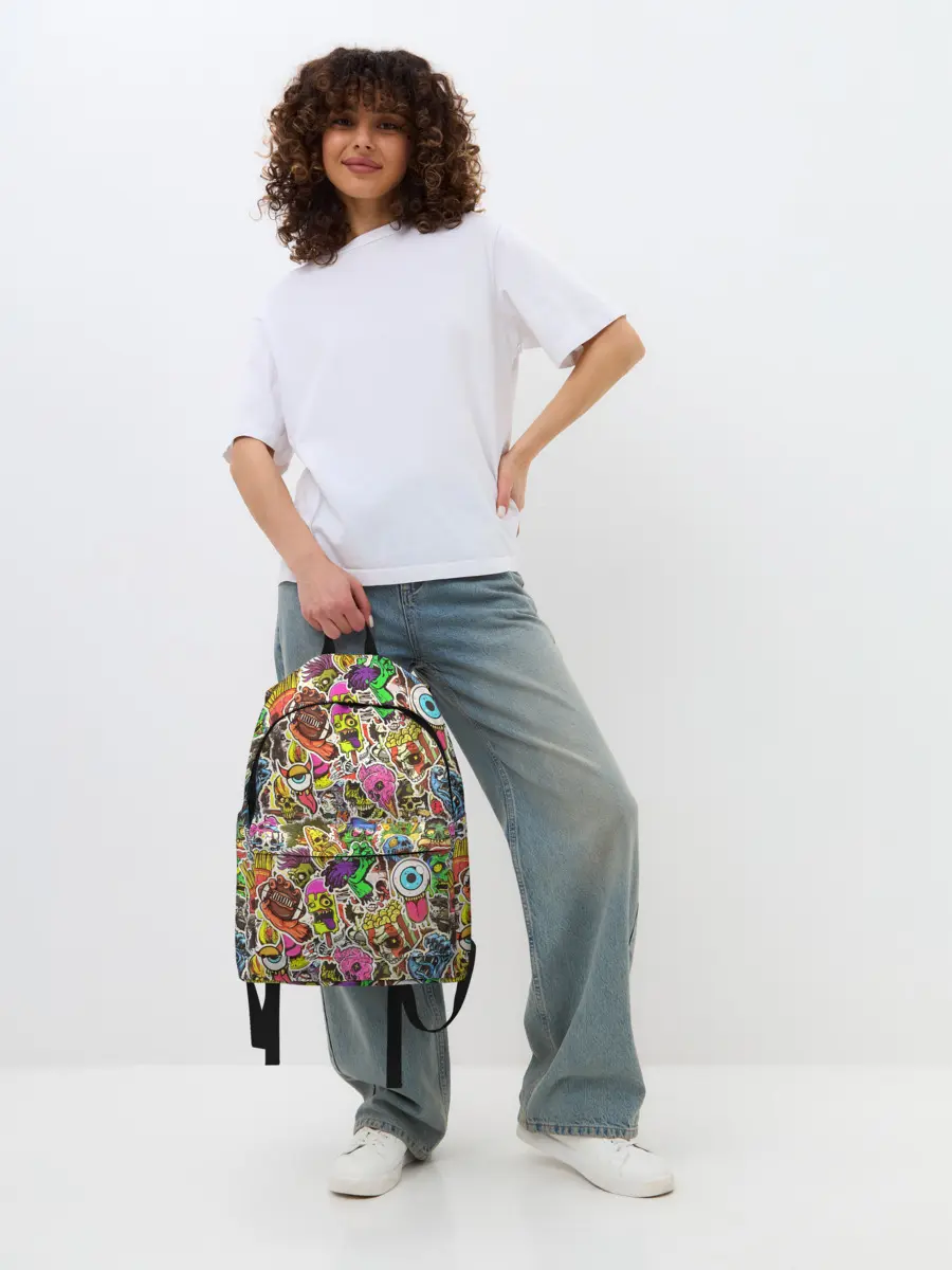 Рюкзак джинсовый / Граффити монстров