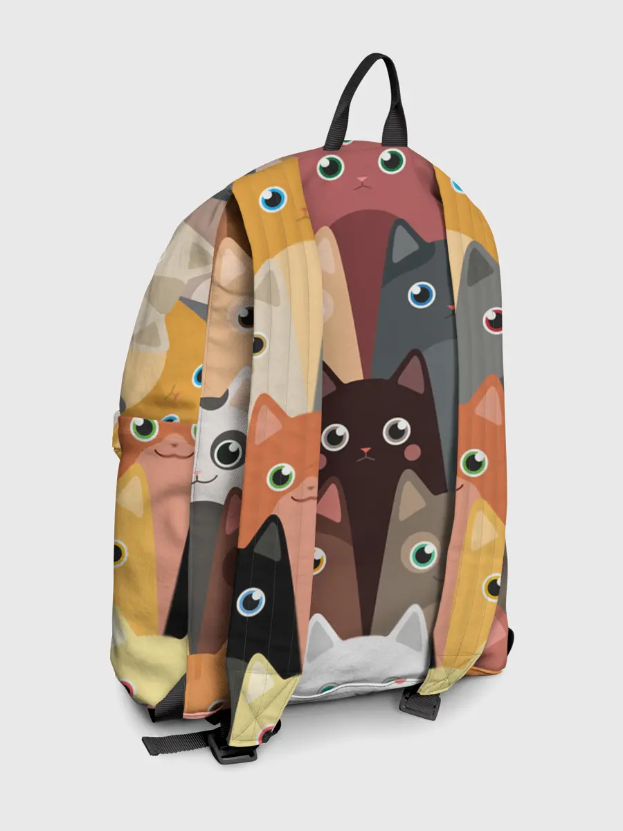 Рюкзак джинсовый / Котики мультяшные