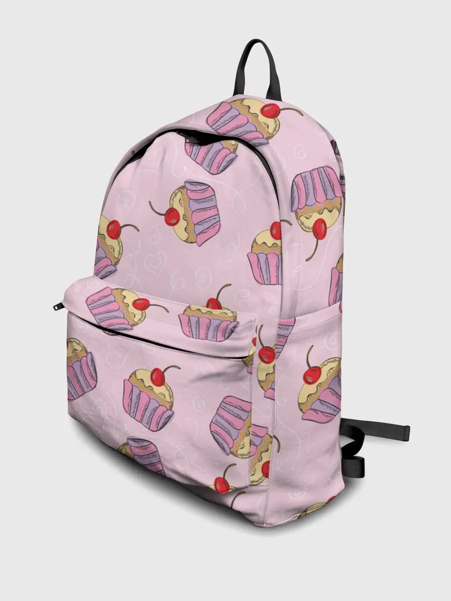 Рюкзак джинсовый / Капкейки на розовом