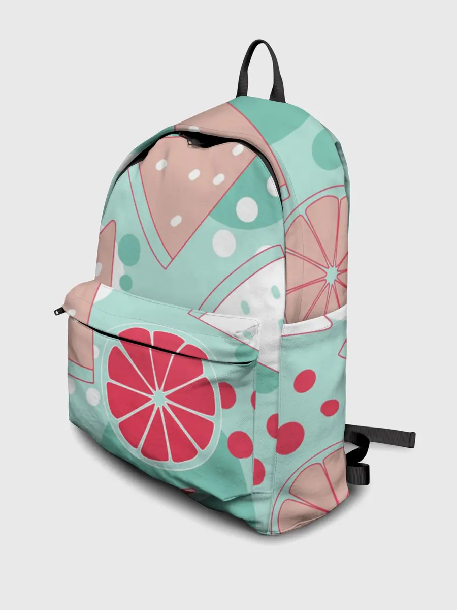 Рюкзак джинсовый / Арбузно-цитрусовый узор