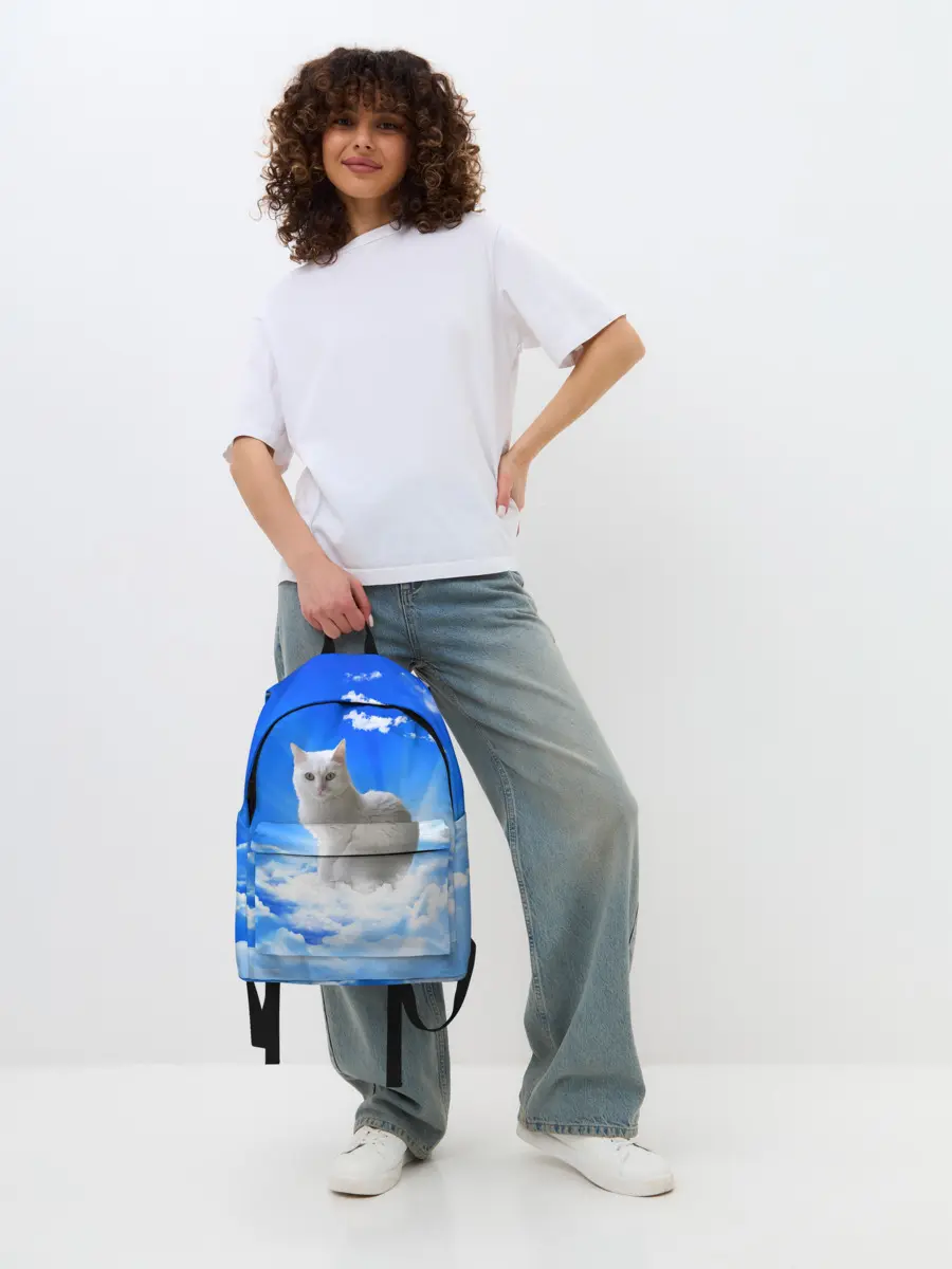 Рюкзак джинсовый / Кот в облаках
