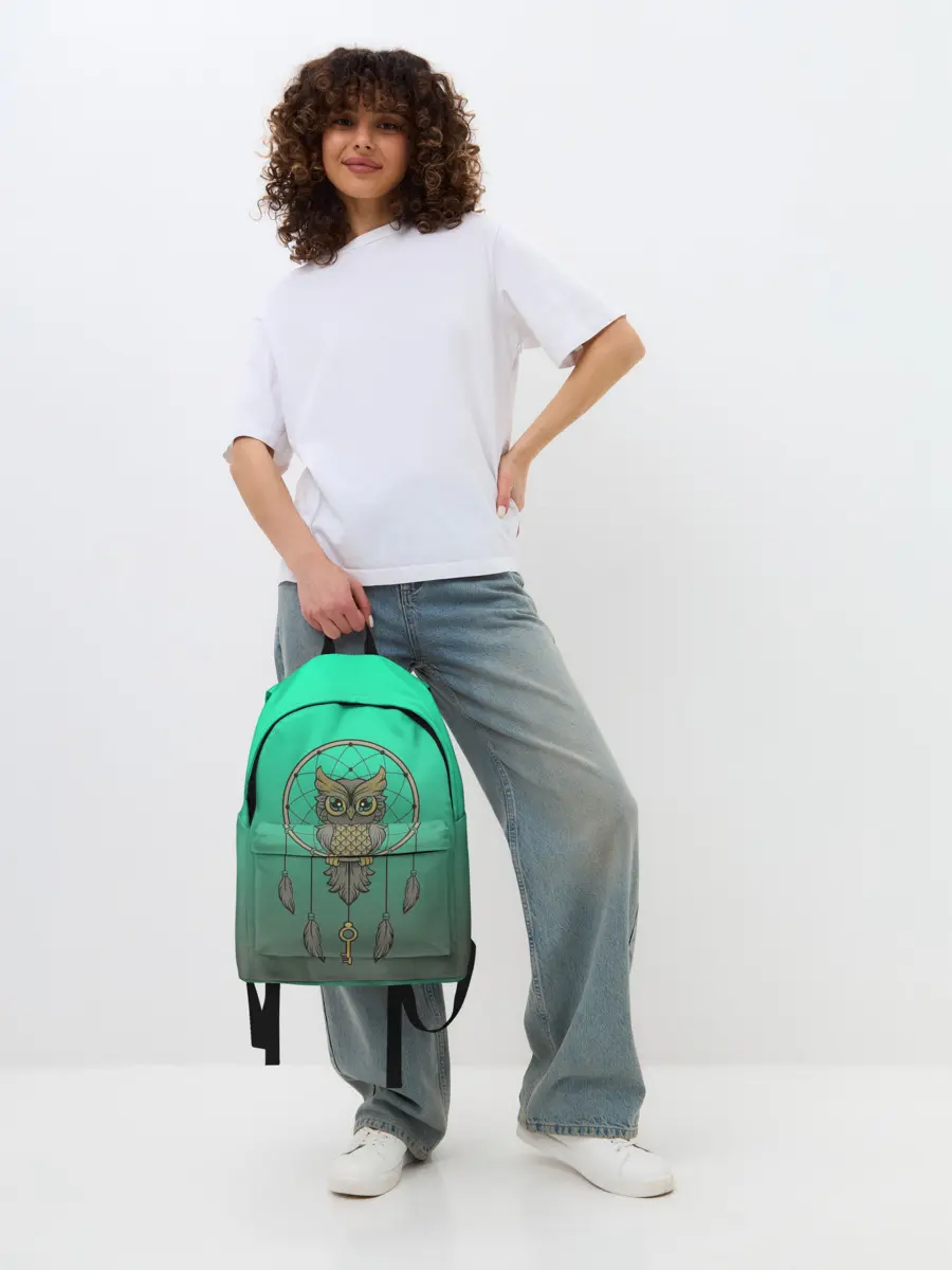 Рюкзак джинсовый / сова ловец снов