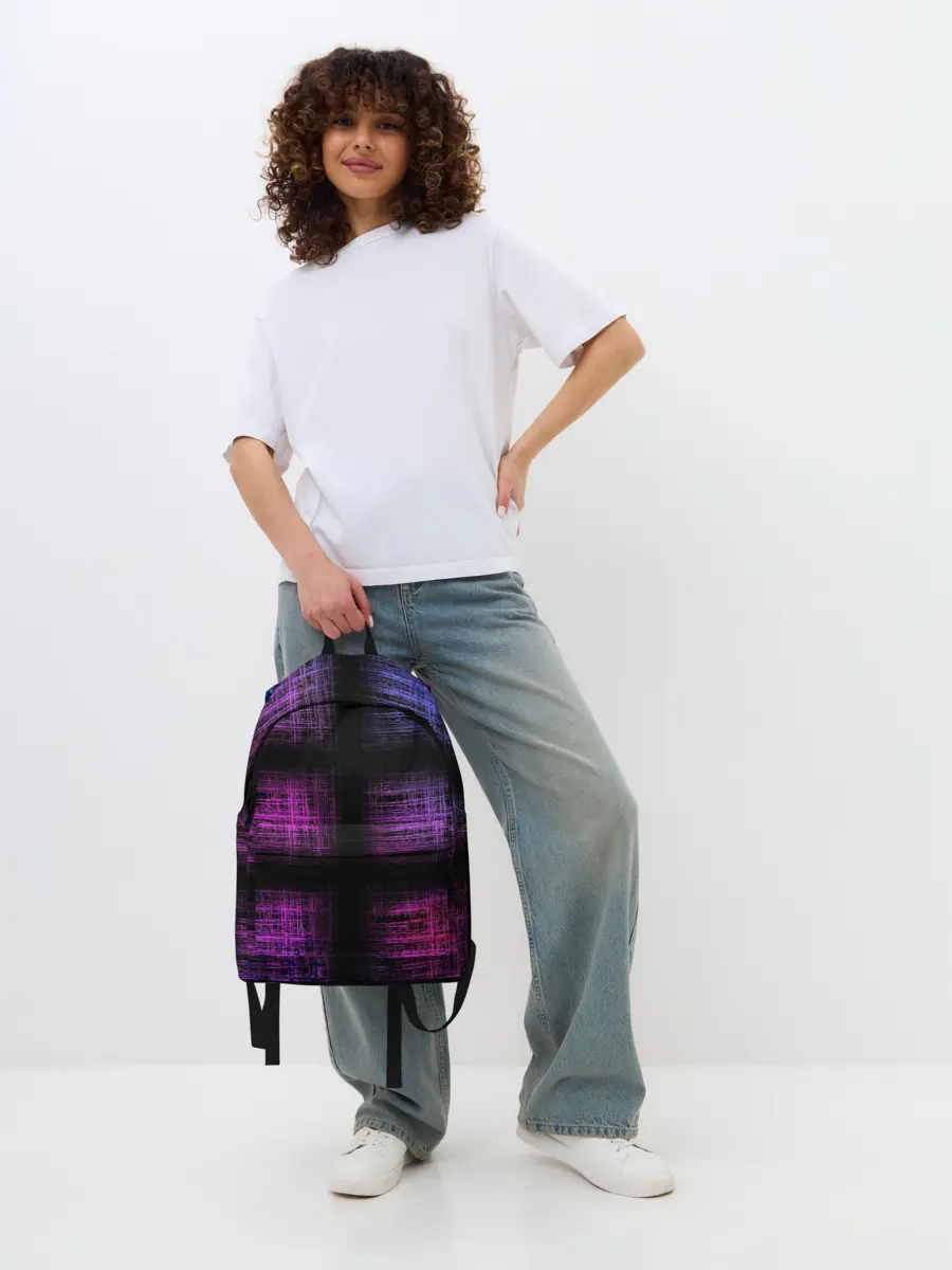 Рюкзак джинсовый / Неоновая абстракция