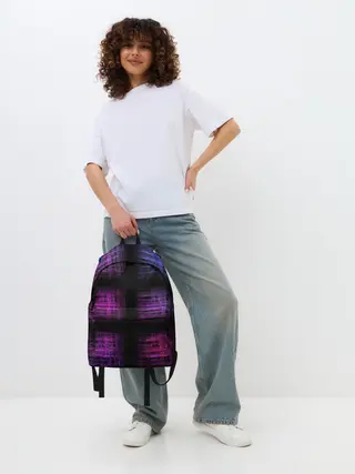 Рюкзак джинсовый / Неоновая абстракция