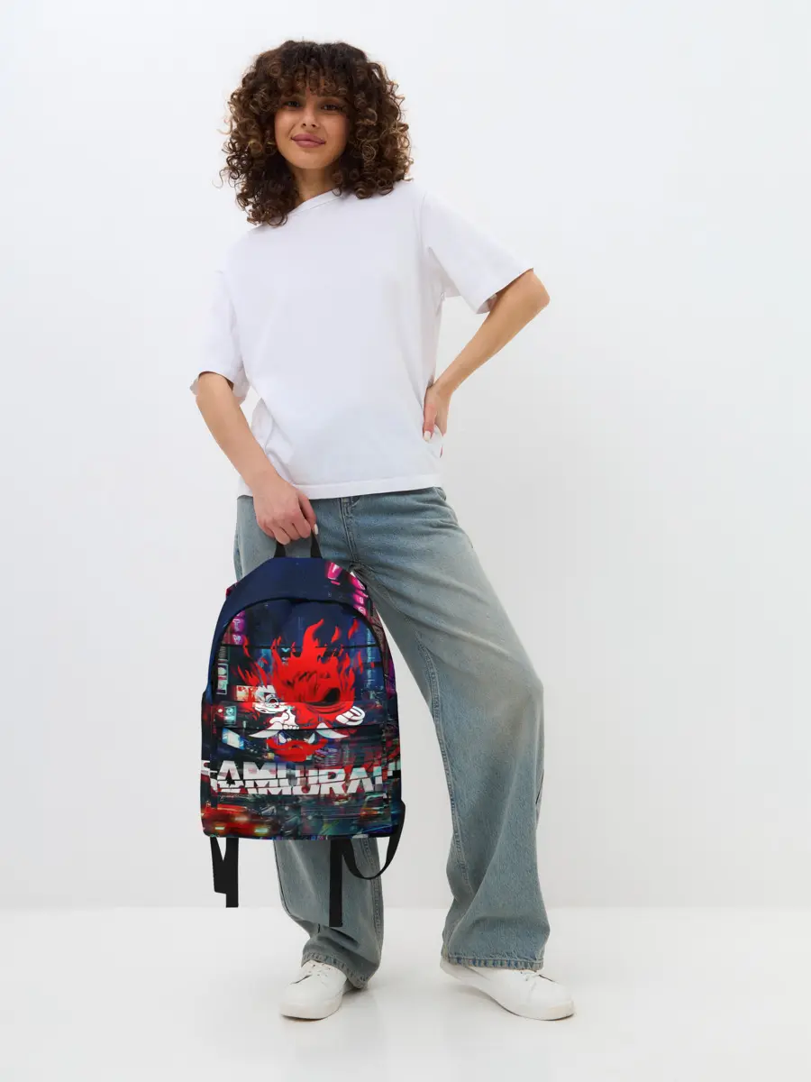 Рюкзак джинсовый / Киберпанк 2077 глитч