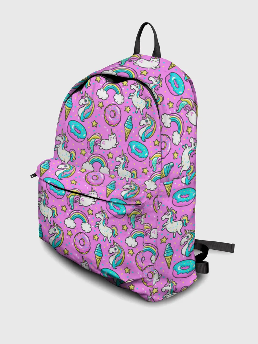 Рюкзак джинсовый / Единороги и пончики