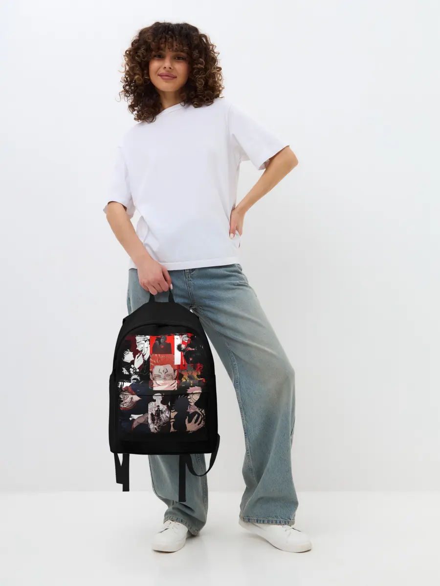 Рюкзак джинсовый / Магическая битва коллаж