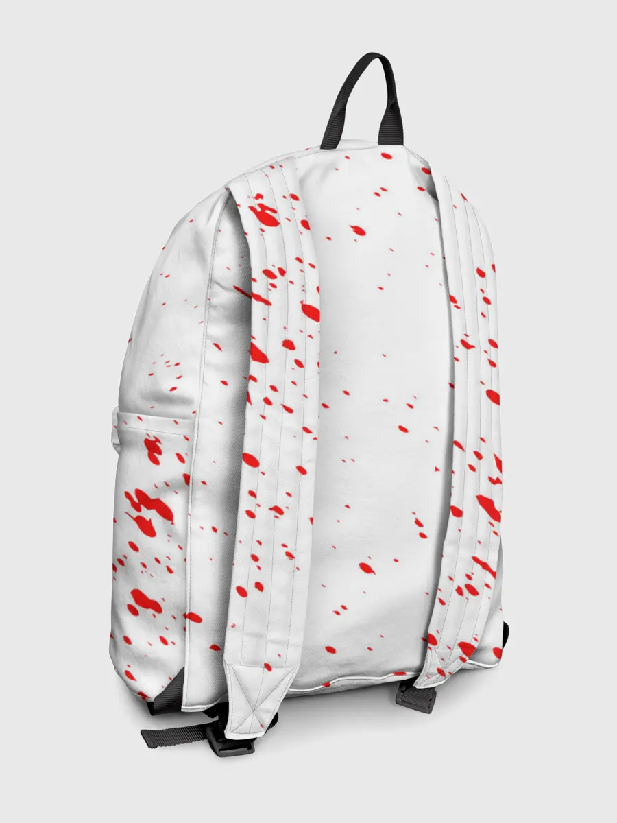 Рюкзак джинсовый / Логотип черный клевер с голубыми брызгами