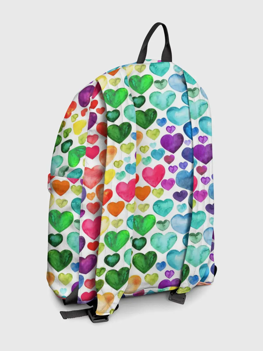 Рюкзак джинсовый / Радужные сердечки